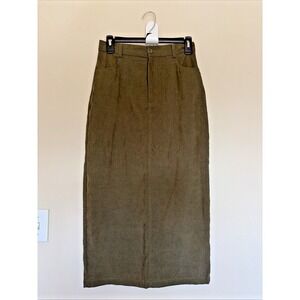 Cider Olive Green Corduroy Midi Skirt Womens Small‎